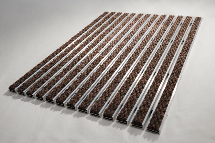 Tapis d'entrée 17R + cadre de 20 mm - Coloris Marron - Taille 60cm x 40cm