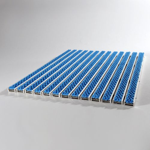 Tapis d'entrée 17R + cadre de 20 mm - Coloris Bleu uni - Taille 60cm x 40cm